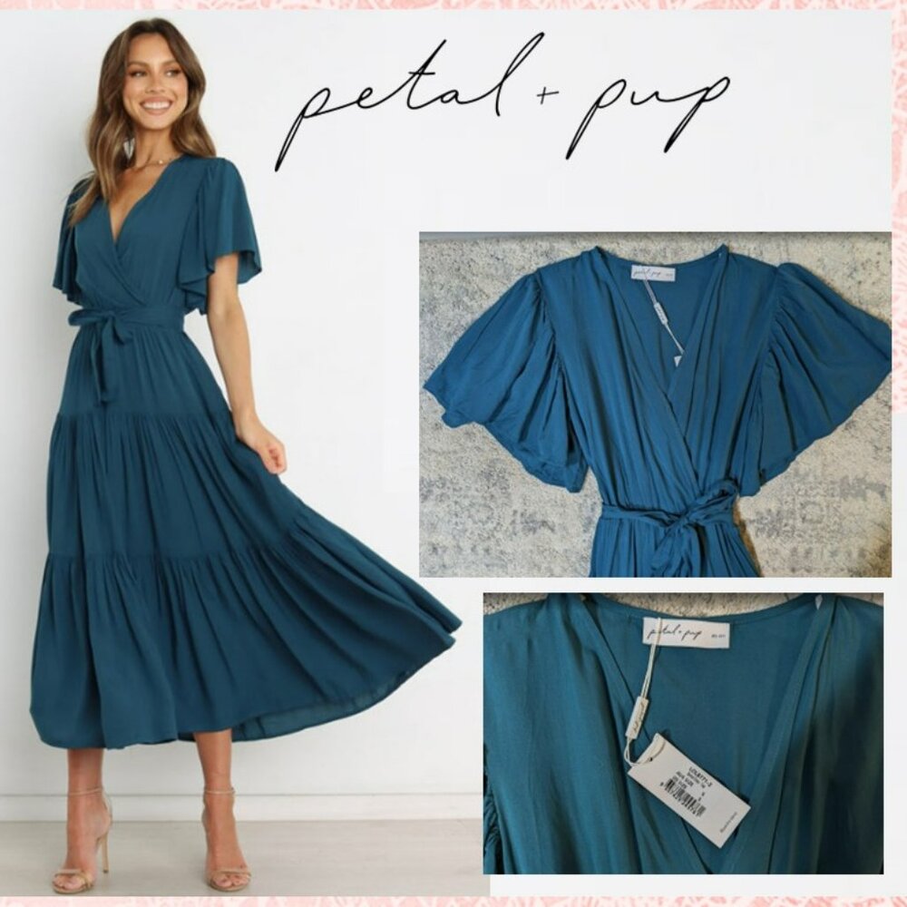NWT Teal 👗 Petal & Pup Barker Dress, Small